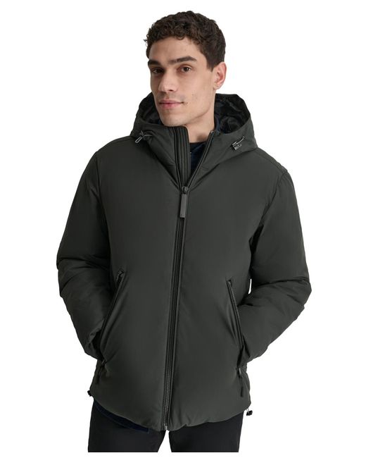 DKNY Gray Hooded Full-zip Jacket for men