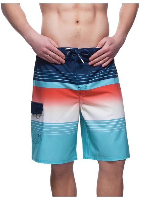 Rokka&Rolla Blue 9" No Liner Board Shorts Elastic Waist Quick Dry Swim Trunks for men