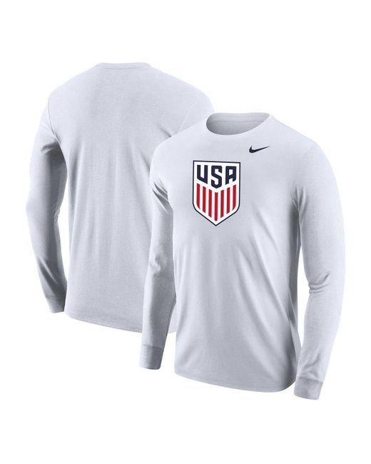 Nike White Usmnt Core Long Sleeve T-shirt in Blue for Men | Lyst