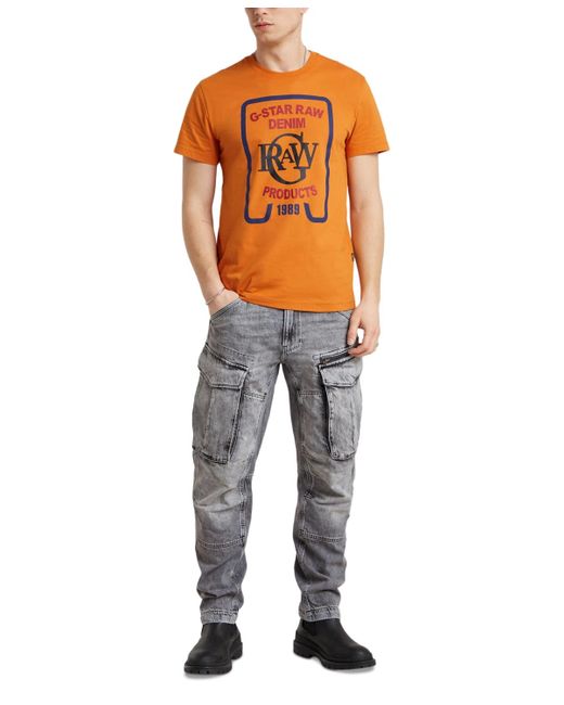 G-Star RAW Orange Logo Graphic T-shirt for men