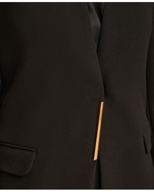 Donna Karan Black Collarless Hardware Blazer