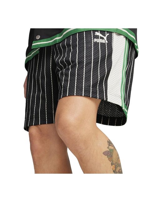 PUMA Black T7 For The Fanbase Stripe 7" Mesh Shorts for men