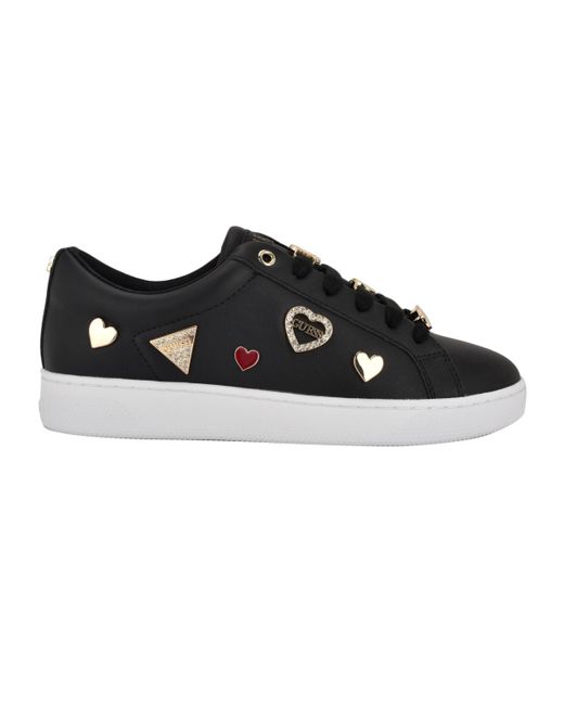 Guess Black Runia Embellished Lace-up Sneakers