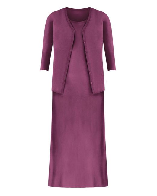 Woman Within Red Within Lettuce Trim Knit Jacket Dress