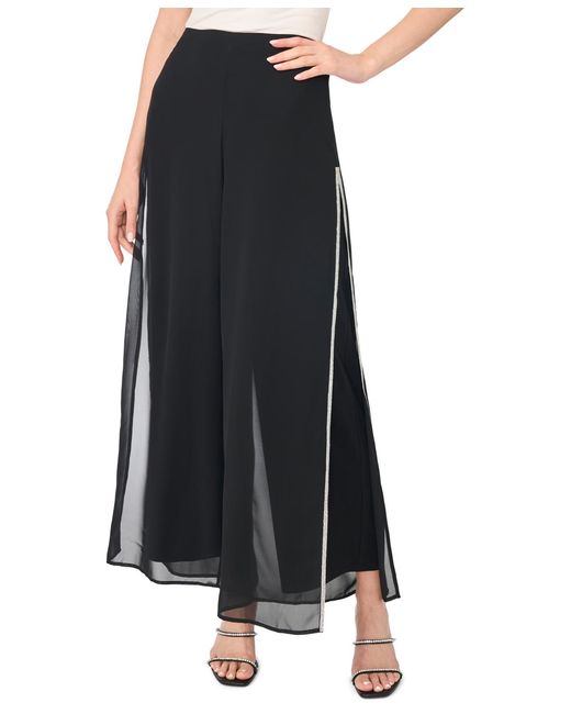 Msk Black Embellished Side Split Pants