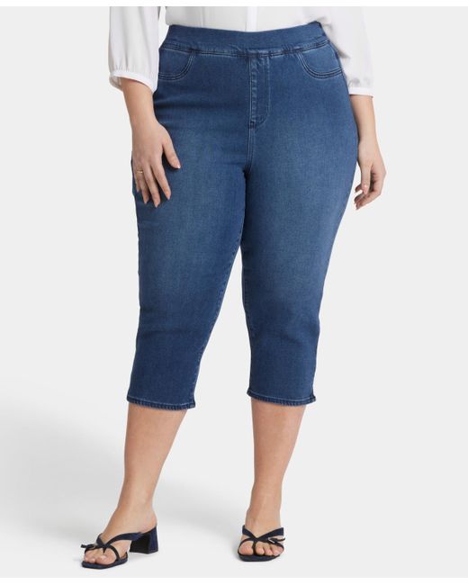 NYDJ Blue Plus Size Dakota Crop Pull-on Jeans