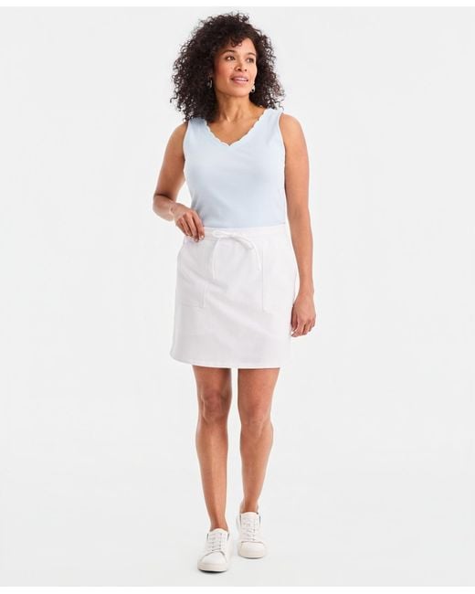 Style & Co. White Pull-on Knit Skort