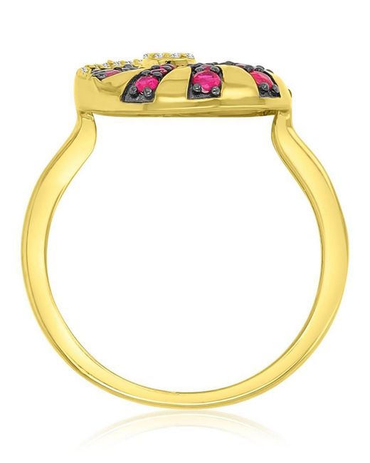 Macy's Pink Diamond Accent & Created Ruby Conch Ring