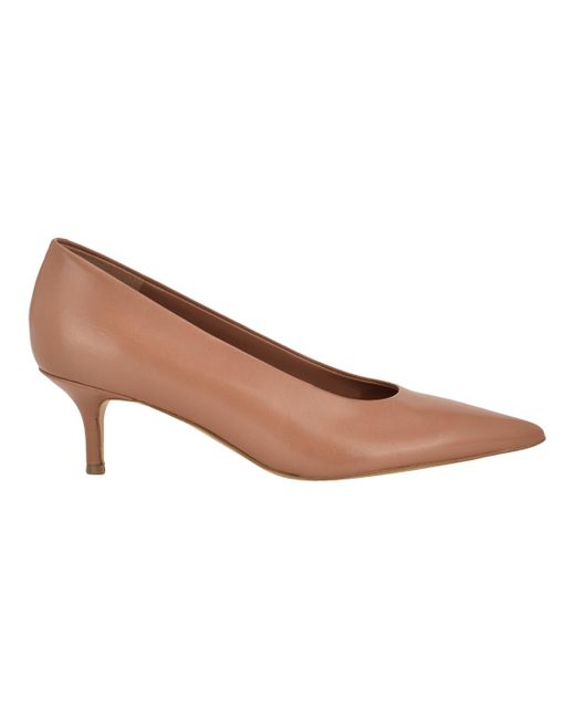 Calvin Klein Brown Voneta Kitten Heel Pumps