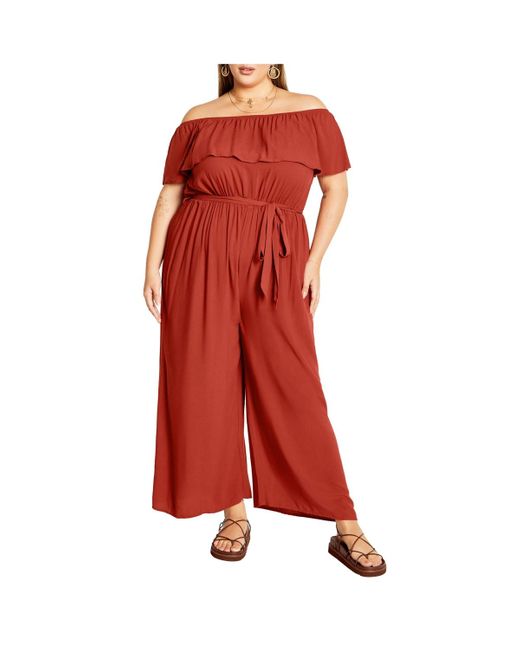 City Chic Red Plus Size Sienna Jumpsuit