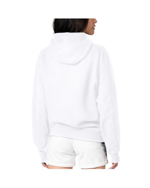 G-III 4Her by Carl Banks White Cincinnati Bengals Football Logo Fleece Tri-blend Pullover Hoodie