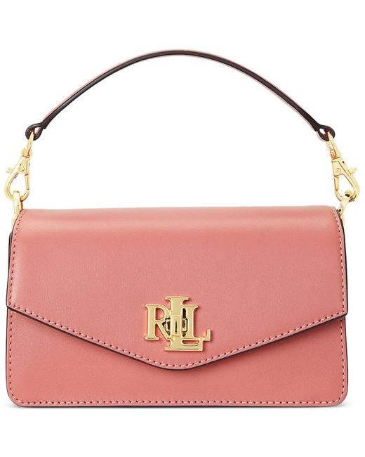 Lauren by Ralph Lauren Small Leather Tayler Convertible Crossbody Bag in Pink Lyst