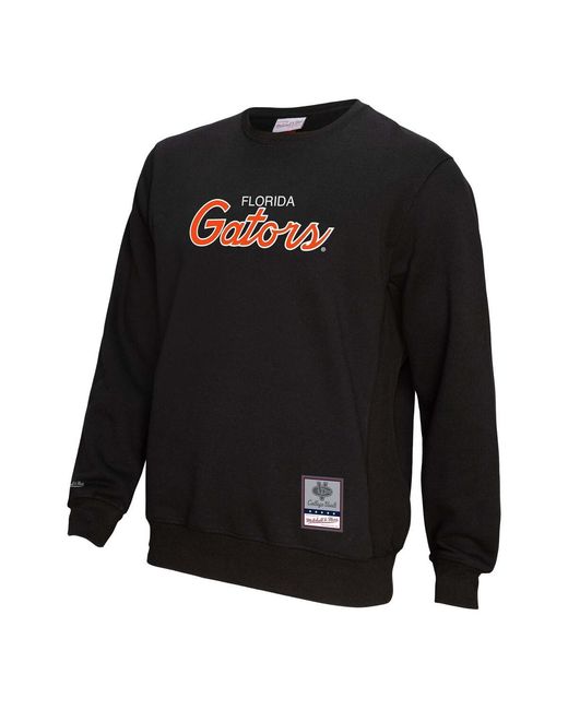 Mitchell & Ness Black Florida Gators Elite Script Pullover Sweatshirt for men