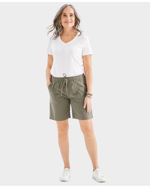 Style & Co. Natural Cotton Drawstring Pull-on Shorts