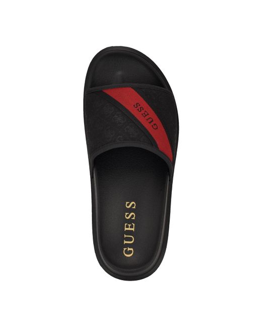 Guess Black Vellden Slip-on Lifted Fashion Slides for men