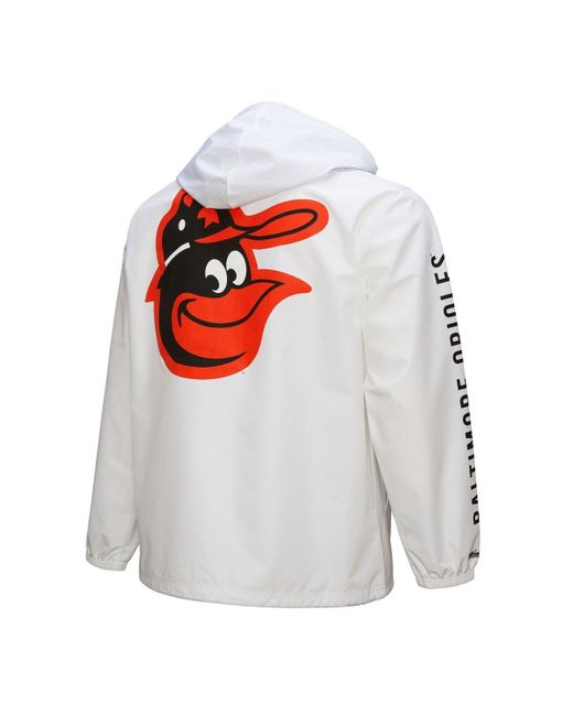 Mitchell & Ness White Baltimore Orioles Vintage Full-snap Hooded Coaches Jacket for men