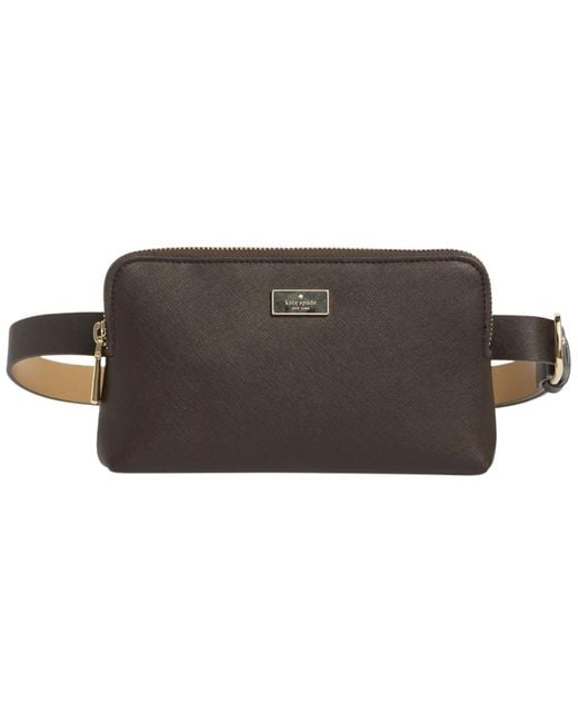 Kate Spade Brown Zip Embossed Logo Belt Bag