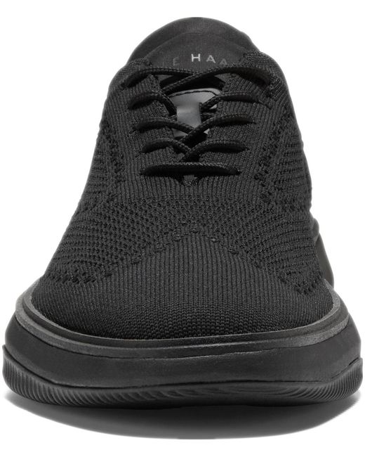Cole Haan Black Grand Phaze Stitchlite Quick-on Lace-up Oxford Shoes for men