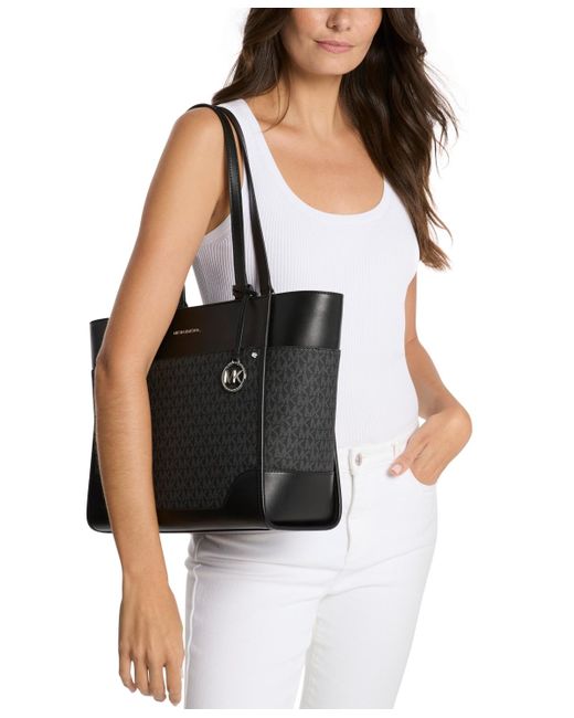 Michael Kors Black Michael Harrison Large Top Zip Tote