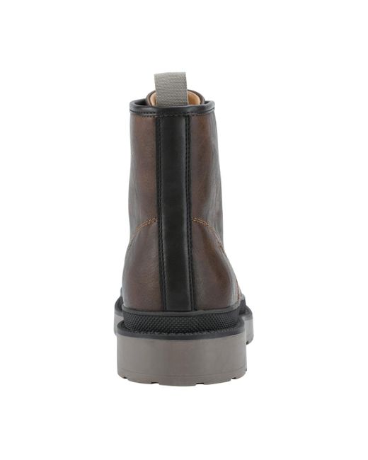 Guess Brown Citizen Memory Foam Lace Up Plain Toe Boots for men