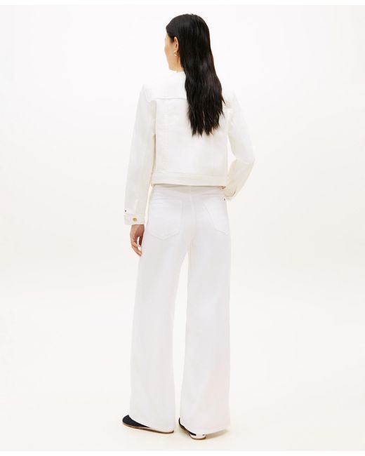 Tommy Hilfiger White Denim Button-front Jacket