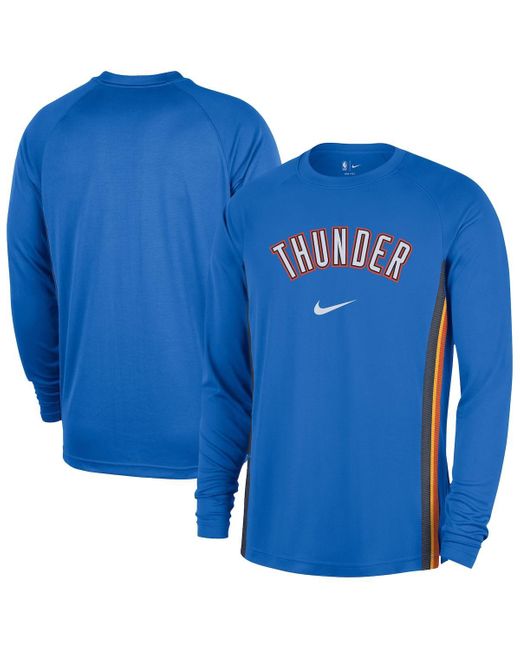 Nike Blue Oklahoma City Thunder 2025/26 Authentic Pre-game Legend Dri-fit Long Sleeve Shooting Shirt for men