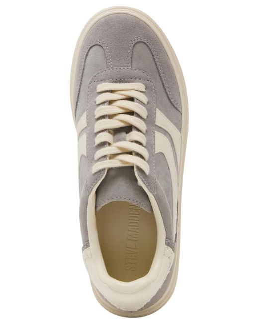 Steve Madden White Dodge Triple Platform Lace-up Sneakers