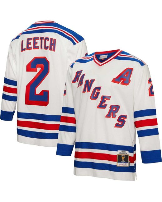 Mitchell & Ness Brian Leetch New York Rangers 1993 Blue Line Player Jersey for men