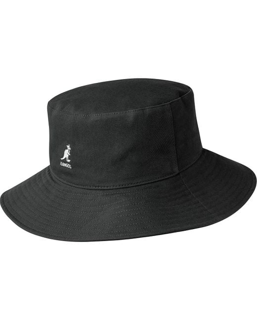Kangol Black Washed Fisherman Hat Bucket Hat for men