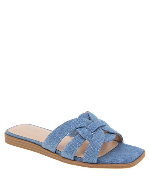 BCBGeneration Meltem Slide Flat Sandal in Blue Lyst