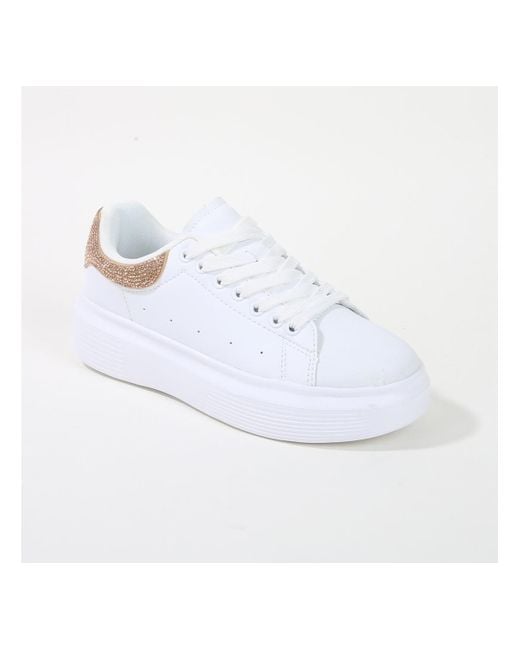BERNESS Women's White Fortuna Platform Sneaker