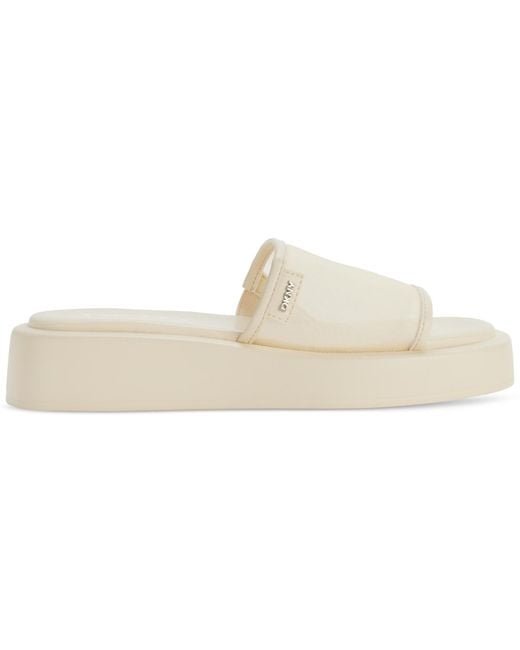 DKNY White Orion Mesh Platform Sandals