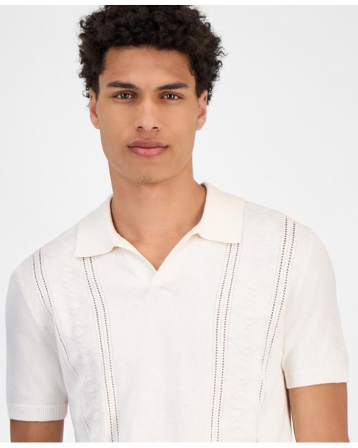 Guess White Relaxed-fit Bryant Pointelle Shirt for men