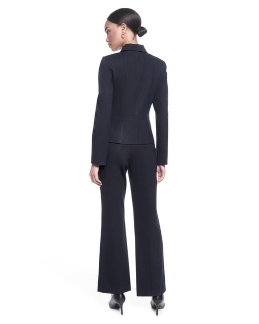 Karl Lagerfeld Blue Cropped Collared Neck Jacket