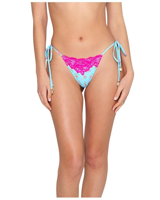 Beach Bunny Swimwear Pink Lace Cheeky Tie Side Bikini Bottom