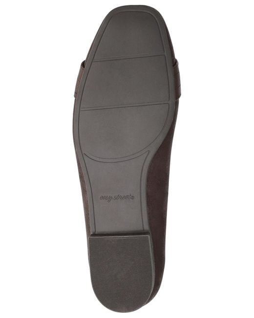 Easy Street Brown Keely Square Toe Ballet Flats