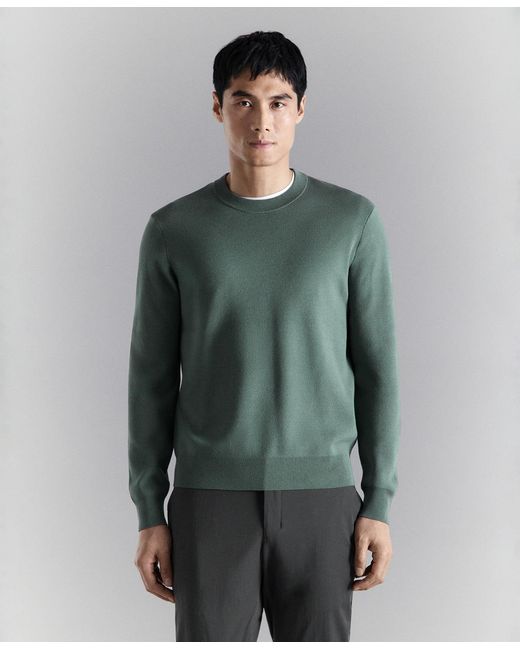 Mango Green Comfort Stretch Sweater for men