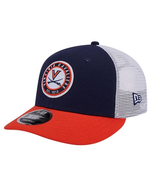 KTZ Blue Virginia Cavaliers Throwback Circle Patch 9fifty Trucker Snapback Hat for men