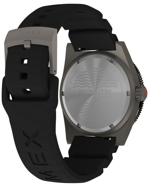 Timex Black Analog Rubber Strap Watch for men