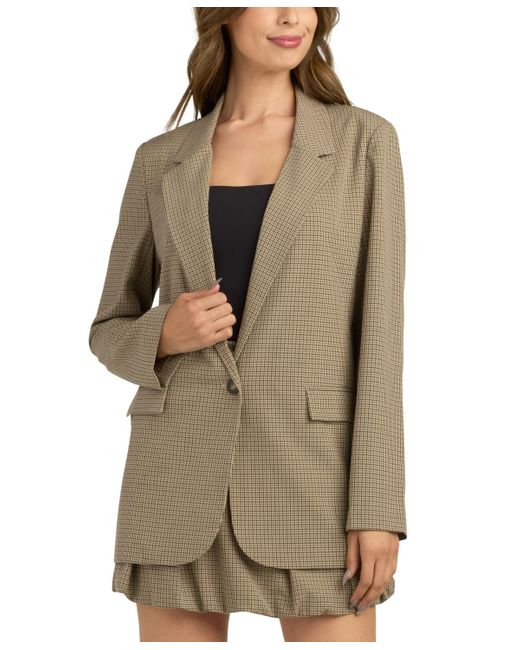Bcx Women's Natural Oversized Notch Collar Blazer