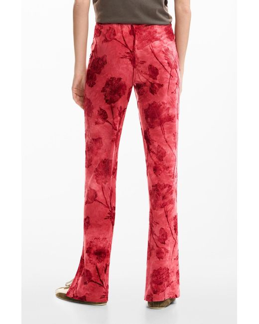 Desigual Red Flocked Pants