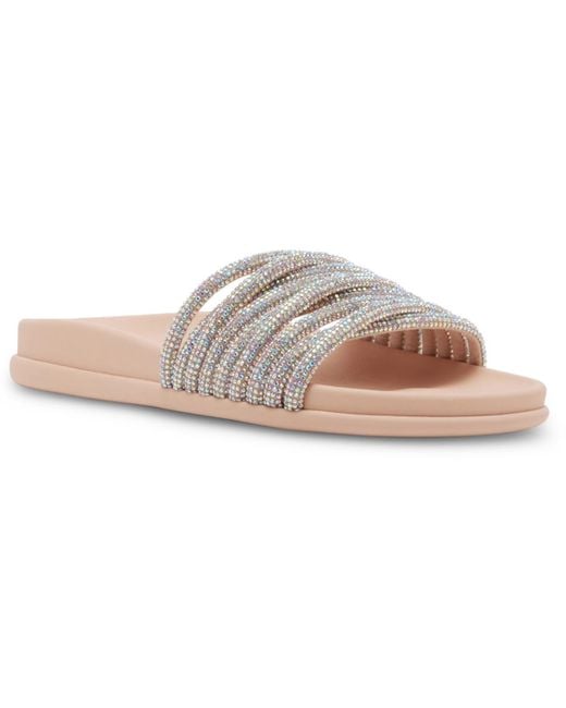 Madden Girl Multicolor Xana Rhinestone Strappy Footbed Slide Sandals