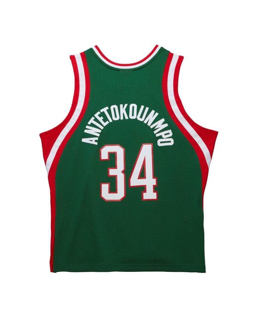 Mitchell & Ness Green Giannis Antetokounmpo Milwaukee Bucks 2013/14 Hardwood Classics Swingman Jersey for men