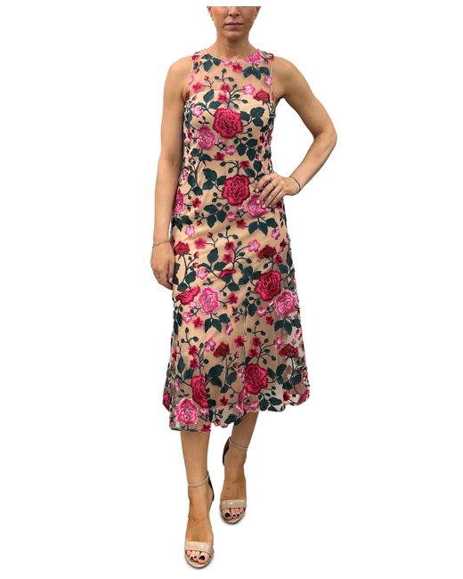 Sam Edelman Pink Rose Embroidered Sleeveless Dress