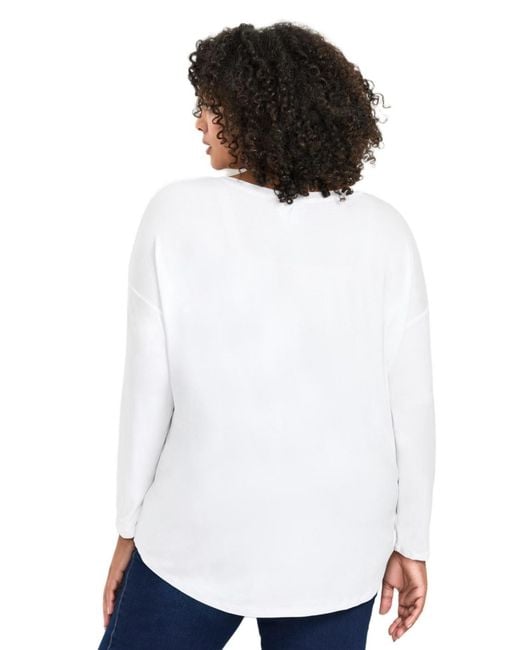 Avenue White Plus Size Taya Essential Top