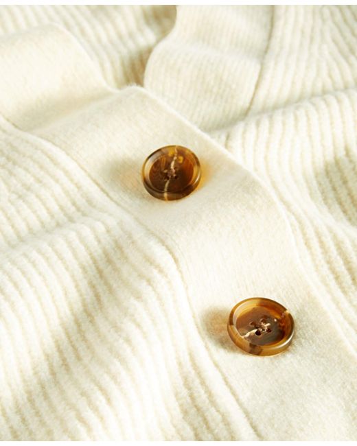On 34th White Three-button Shaker Cardigan