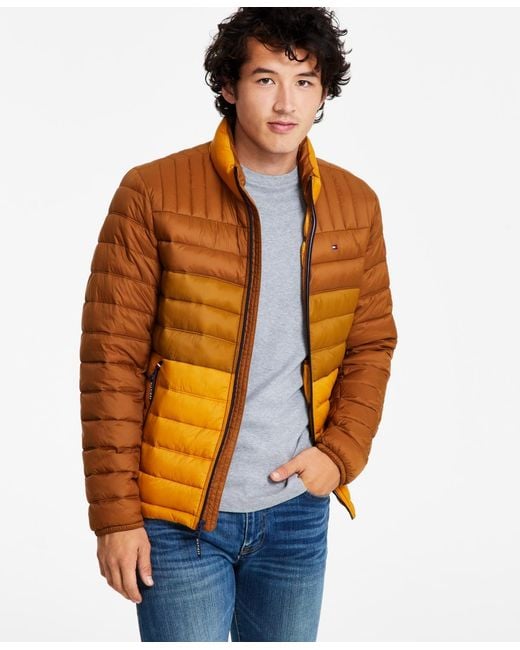 Tommy Hilfiger Orange Packable Quilted Puffer Jacket for men