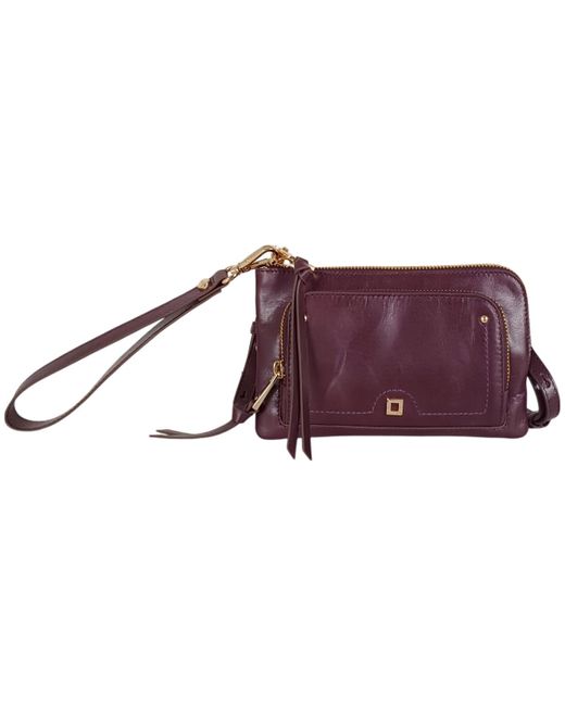 Lodis Purple Glace Zip Around Wristlet