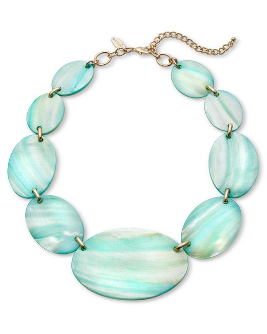 Style & Co. Green Gold-tone Rivershell Statement Necklace