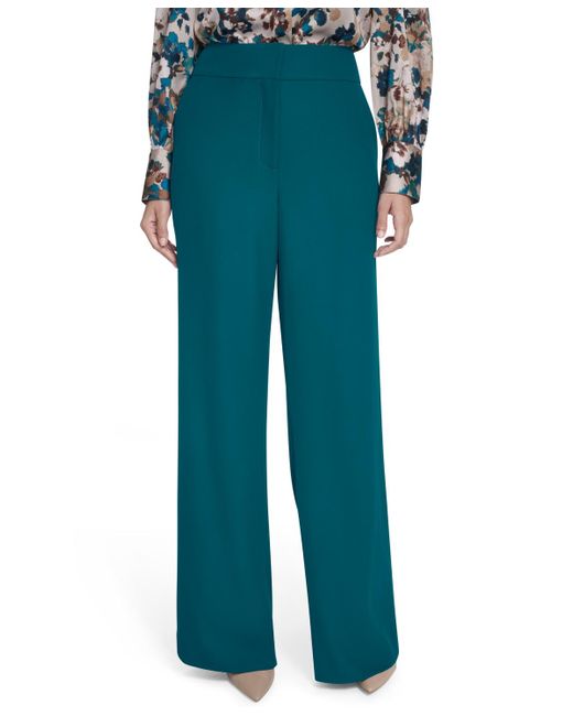 Calvin Klein Blue High-rise Wide-leg Pants